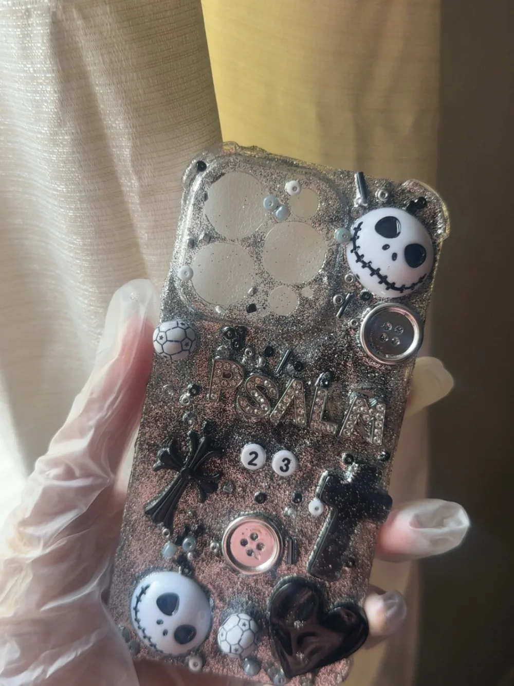 Men Black & Silver Decorative Phone Case